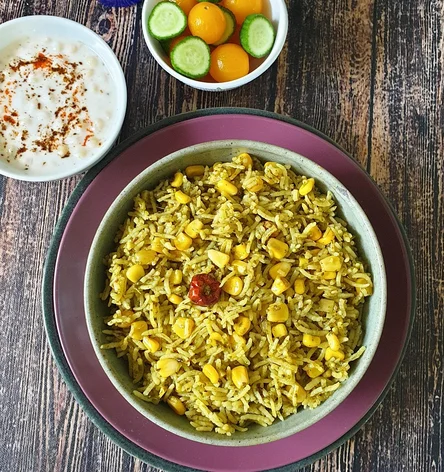 Spinach Corn Pulao