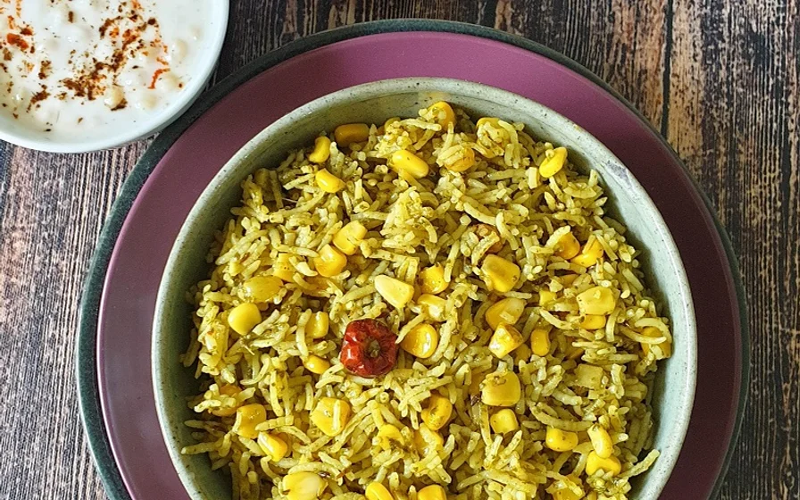 Spinach Corn Pulao hero image