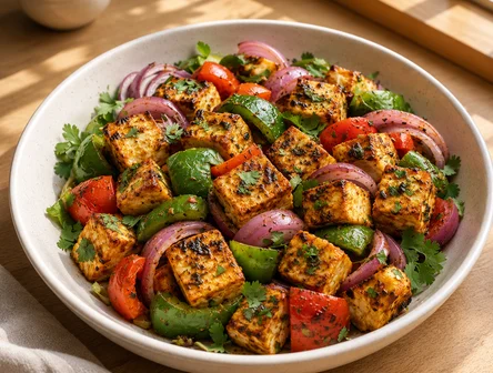 Paneer tikka with vegetables