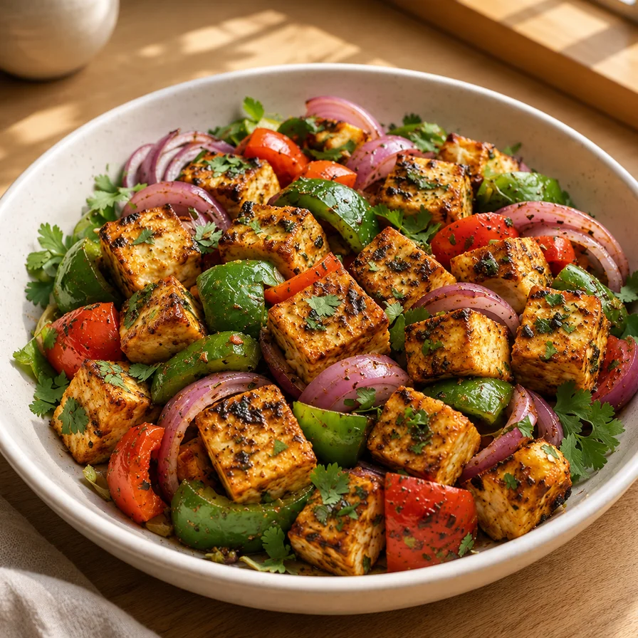 Paneer tikka with vegetables
