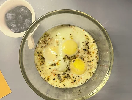 Steamed Eggs in Steamer Basket