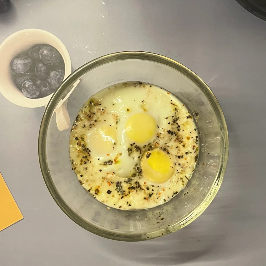 Steamed Eggs in Steamer Basket