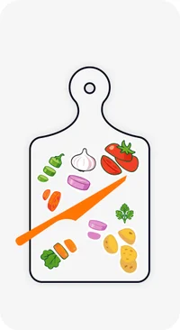 Line drawing: a chopping board