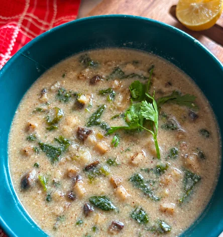 Mushroom Spinach Millet Soup