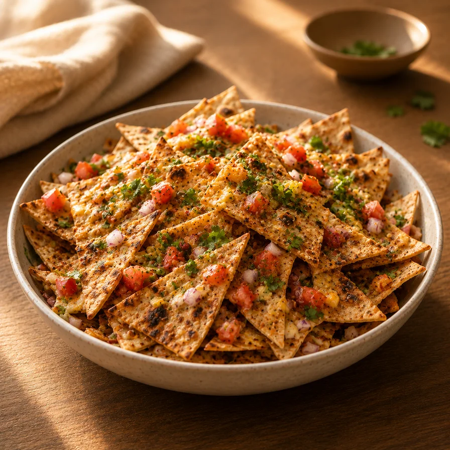 Leftover roti nacho