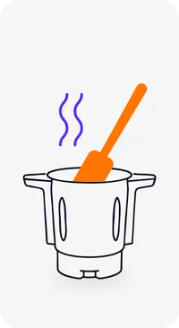 Line drawing: a spatula scraping the jar