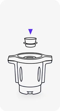 Line drawing: jar with lid and crown on