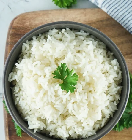 Steamed Rice in Steamer Basket