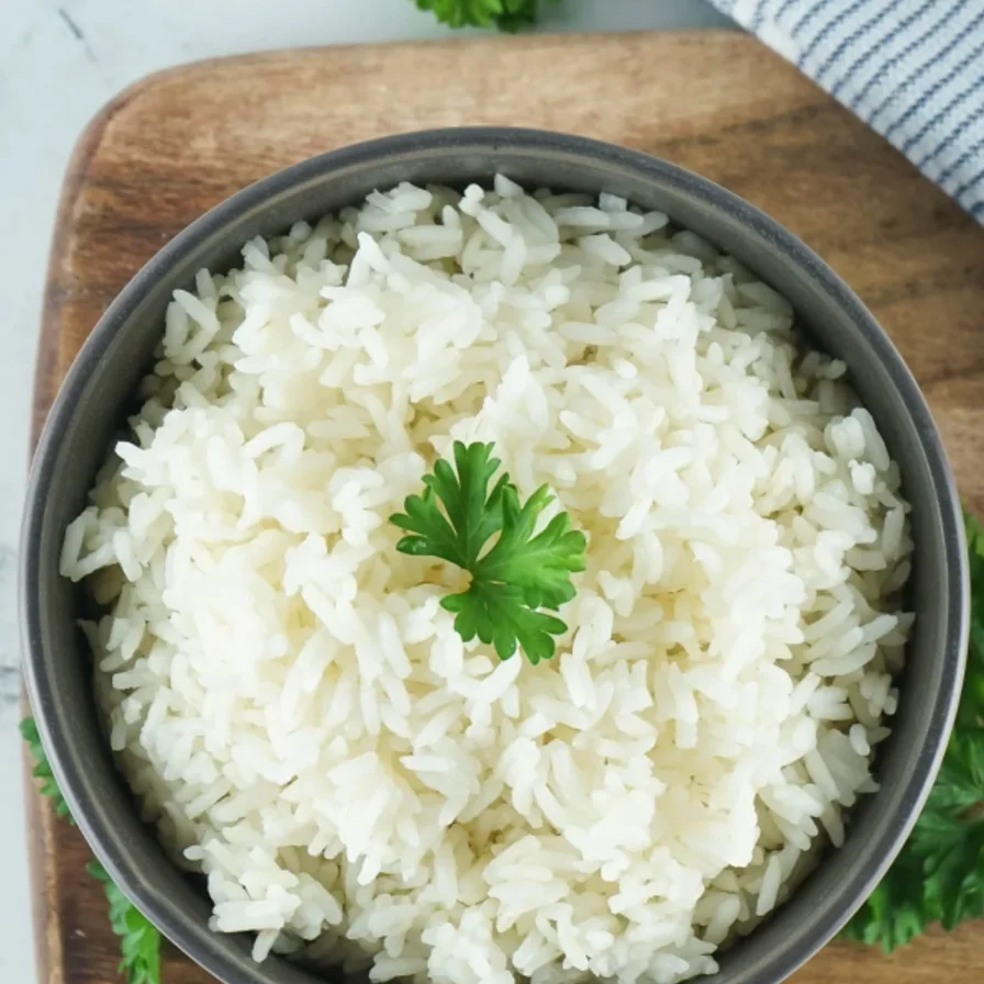 Steamed Rice in Steamer Basket