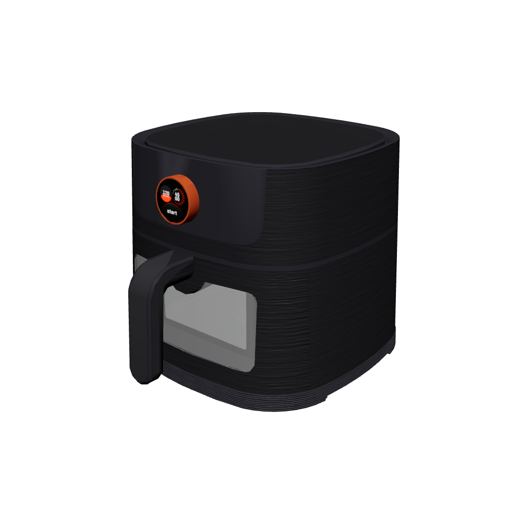 upliance 6L air fryer, three-quarter view